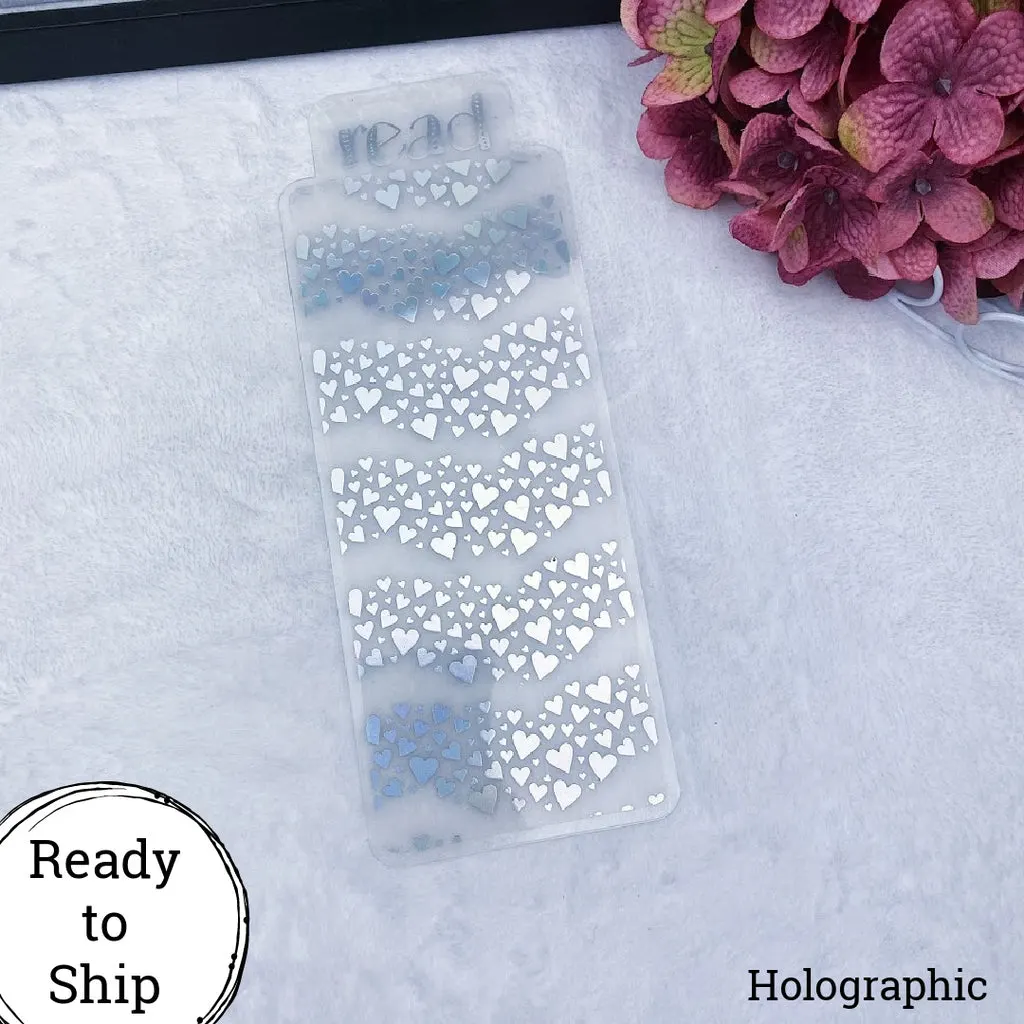 Read Holographic Heart Acetate Bookmark - Ready to Ship
