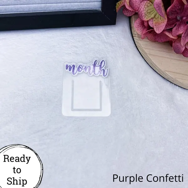 Purple Confetti Month Planner Clip - Ready to Ship
