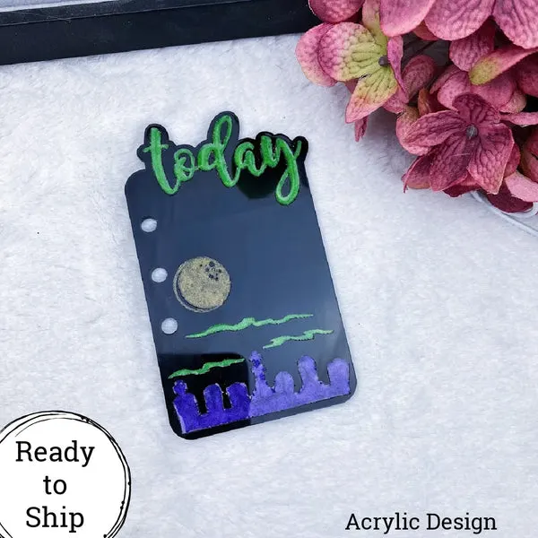 Personal Rings/Personal Wide Rings/B6 Rings Acrylic Halloween Night Today Tab - Ready to Ship