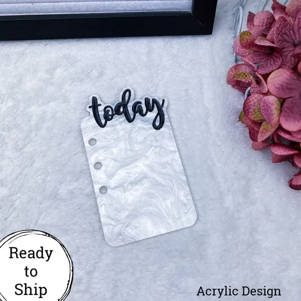 Personal Rings/Personal Wide Rings/B6 Rings Acrylic Marble Today Tab - Ready to Ship