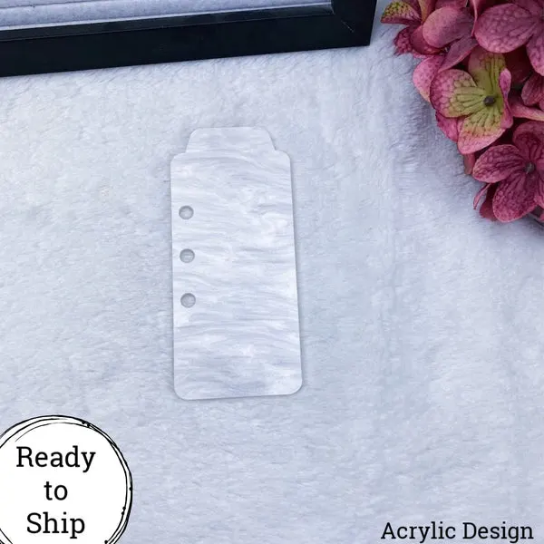 Personal/Personal Wide/B6 Rings Glitter Marble Acrylic Top Tab - Ready to Ship