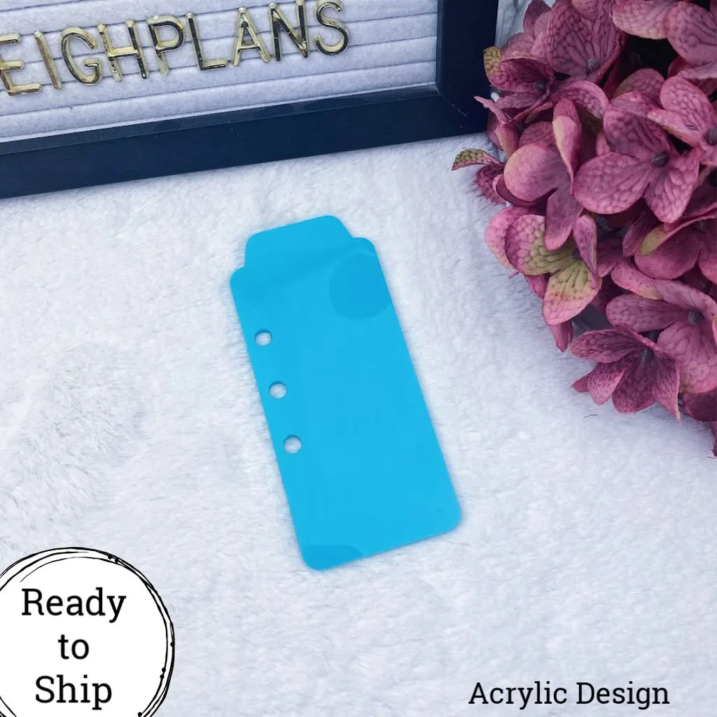 Personal/Personal Wide/B6 Rings Teal Acrylic Top Tab - Ready to Ship