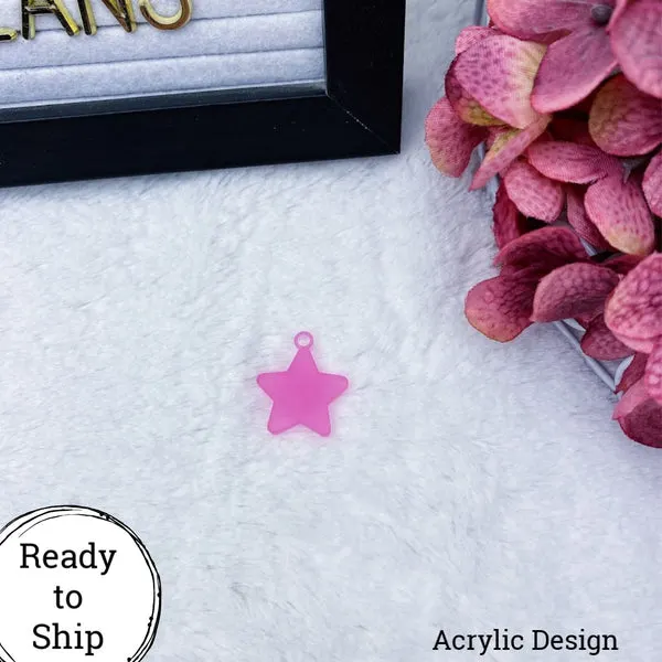 Pink Acrylic Star Charm - Ready to Ship