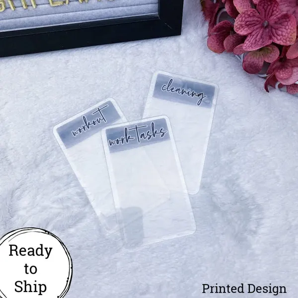 Planner Cards Set of 3 (work tasks, workout, cleaning) - Ready to Ship