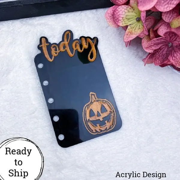 Pocket Rings Acrylic Jack-o-Lantern Today Tab - Ready to Ship
