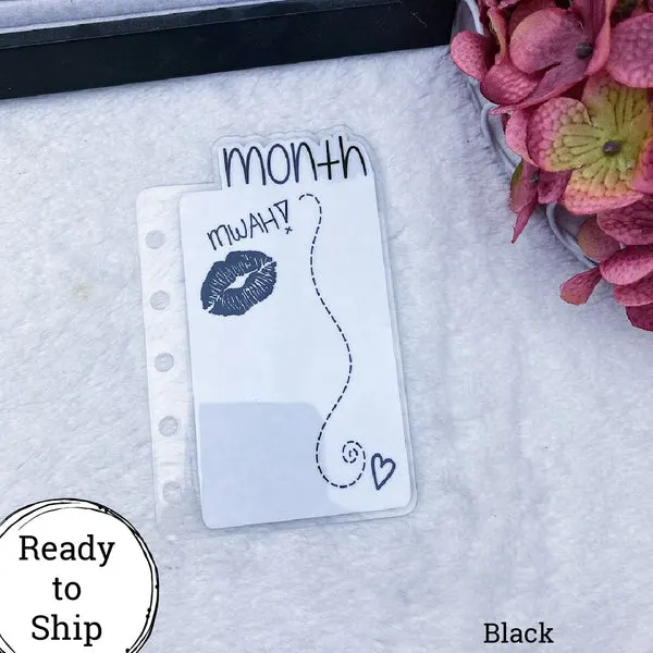 Pocket Rings Black Kiss w/ Hearts Month Tab - Ready to Ship