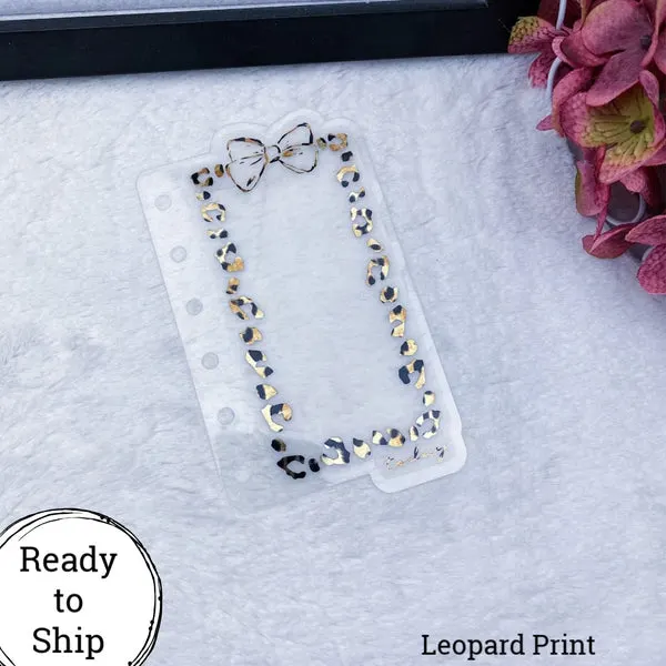 Pocket Rings Leopard Print Foiled Leopard Print Bow Dashboard - Ready to Ship