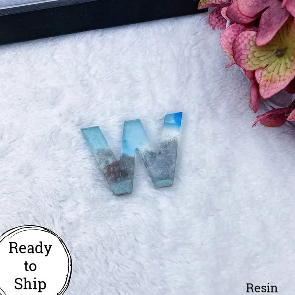 Resin Letter W Beachy - Ready to Ship