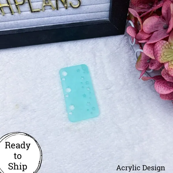 Seafoam Tiny Stars Planner Tail Holder - Ready to Ship