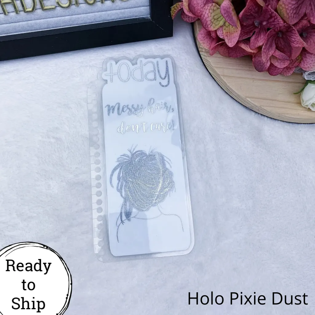Spiral Bound Holo Pixie Dust Messy Hair, Don't Care Today Tab - Ready to Ship