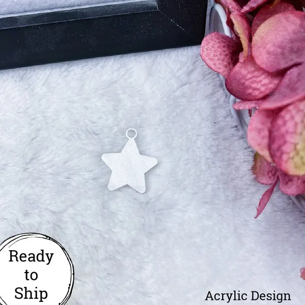 Glitter Marble Acrylic Star Charm - Ready to Ship